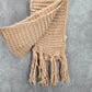 Pink Chunky Fringe Cable Knit Weave Long Scarves Wrap Scarf