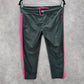 Gray Pink Active Crop Capri Stretch Sports Bottoms Leggings Pants L Large