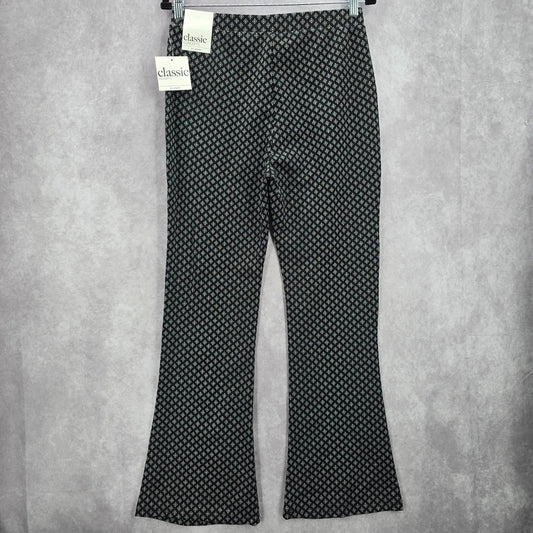 Classic Concepts Black Pull On Stretch Straight Wide Flare Pants L Large