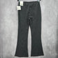 Classic Concepts Black Pull On Stretch Straight Wide Flare Pants L Large