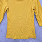 Yellow Mustard Stretch Boho Skater Casual Top Medium