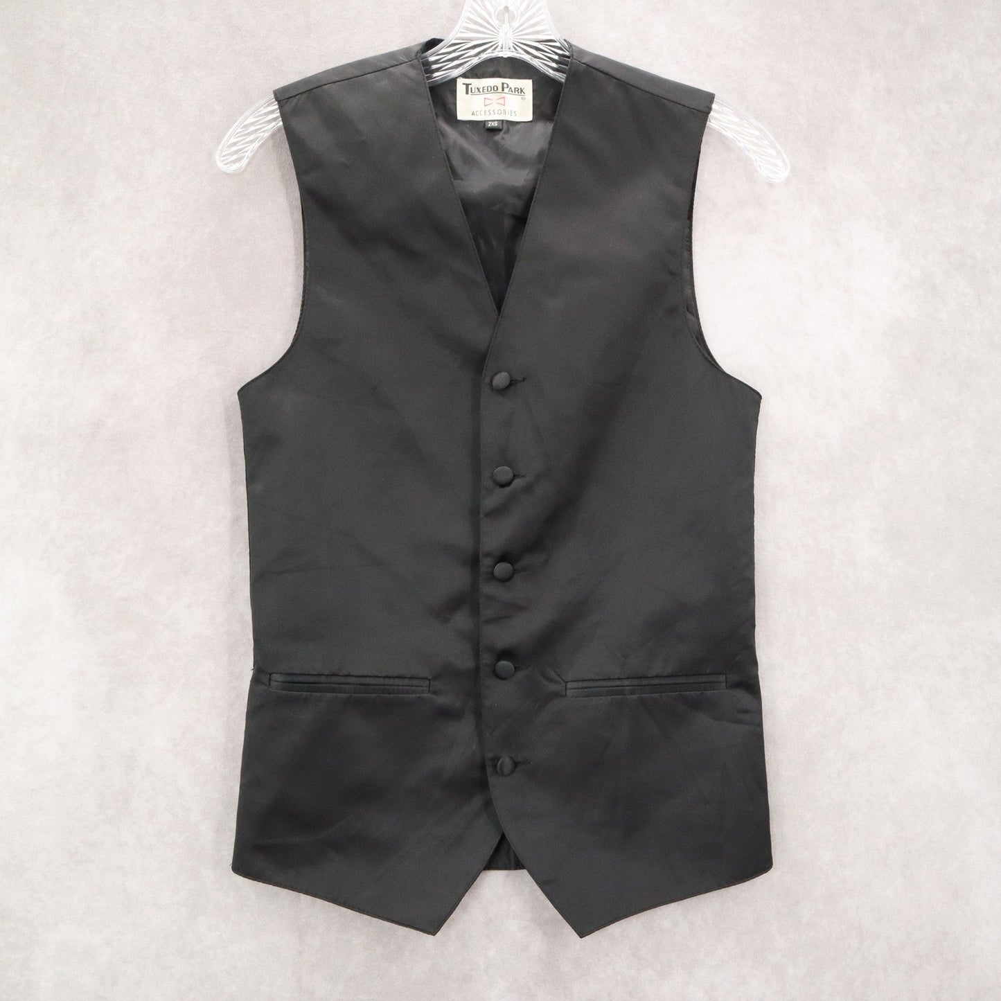 Tuxedo Park Black 5 Point Waistcoat Slim Formal Tuxedo Suit Vest 30R 2XS