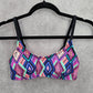 Xhilaration Black Geometric Boho Y2K Padded Adjustable Strap Bikini Top Small