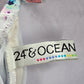 24th & Ocean Blue Floral Tube Padded Swimwear Tankini Tank Top Medium M