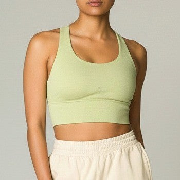 Y2K Green 90s 2000s Crisscross Macrame Retro Activewear Sports Bra Top Medium