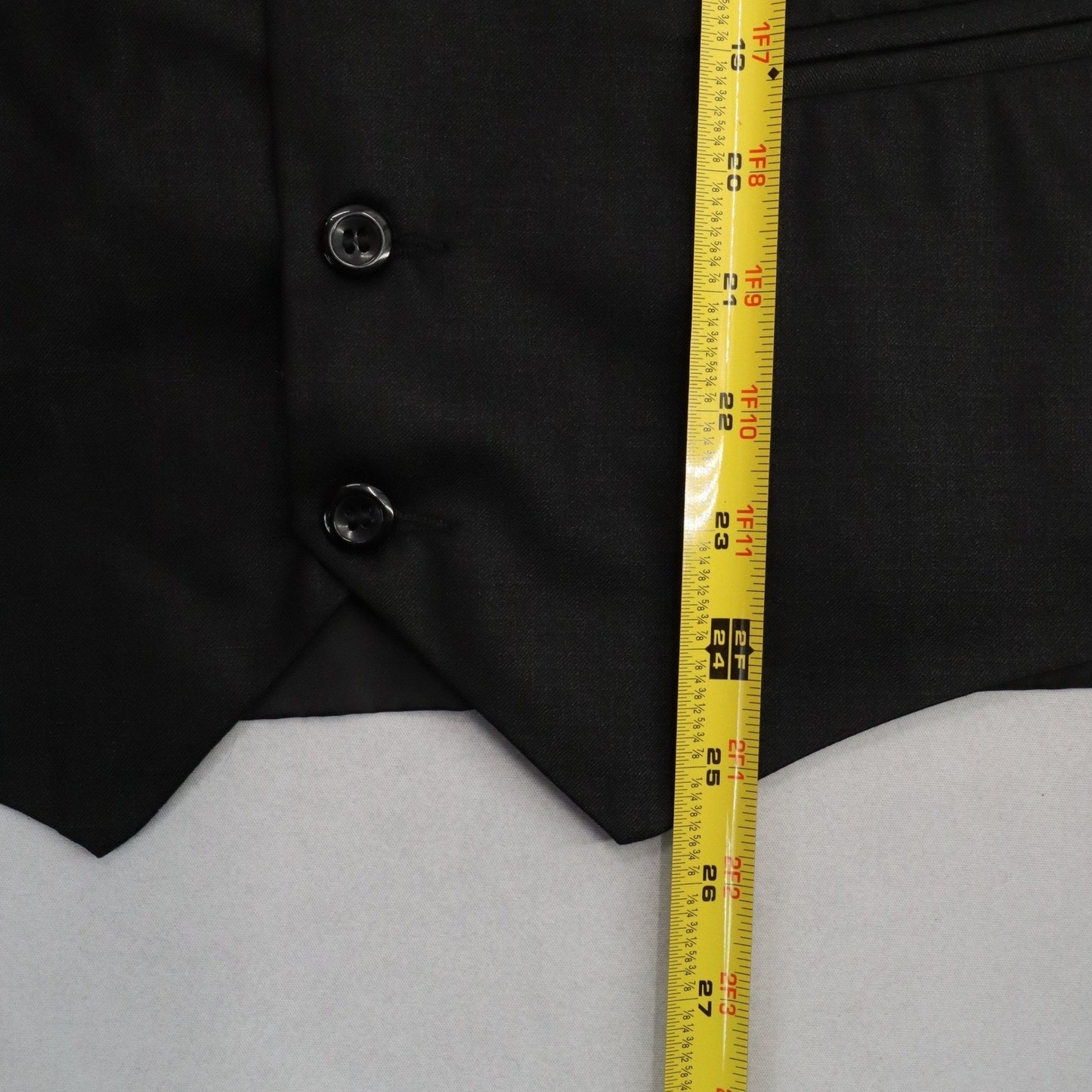 Black 5 Button Welt Pocket Point Waistcoat Formal Preppy Tuxedo Suit Vest L 44R