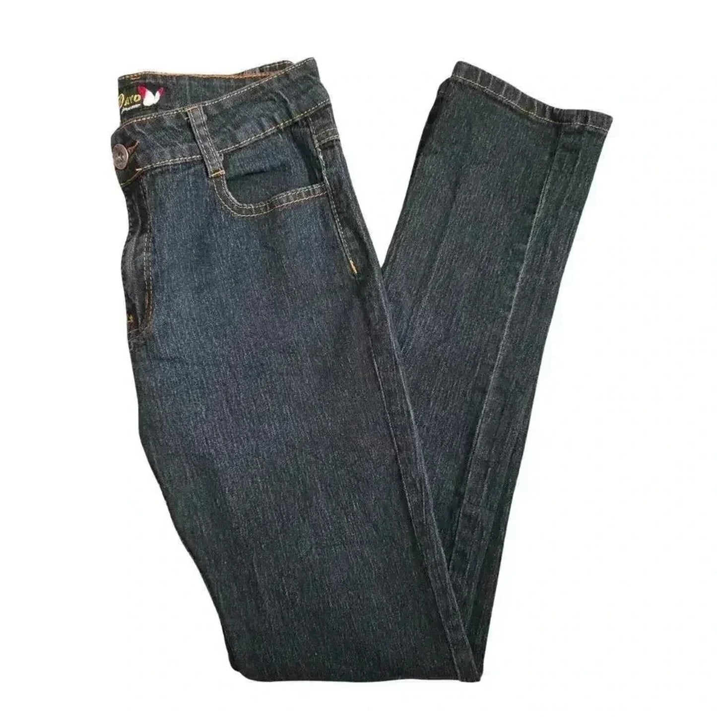 Boayo Blue Skinny Pants Denim Bottoms Butterfly Embroidered Jeans Size 9/10