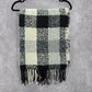 Rampage Black White Plaid Tartan Fringe Tassel Knit Wrap Shawl Scarves Scarf