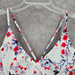 White Purple Floral Crisscross String Padded Swimwear Bikini Top L Large