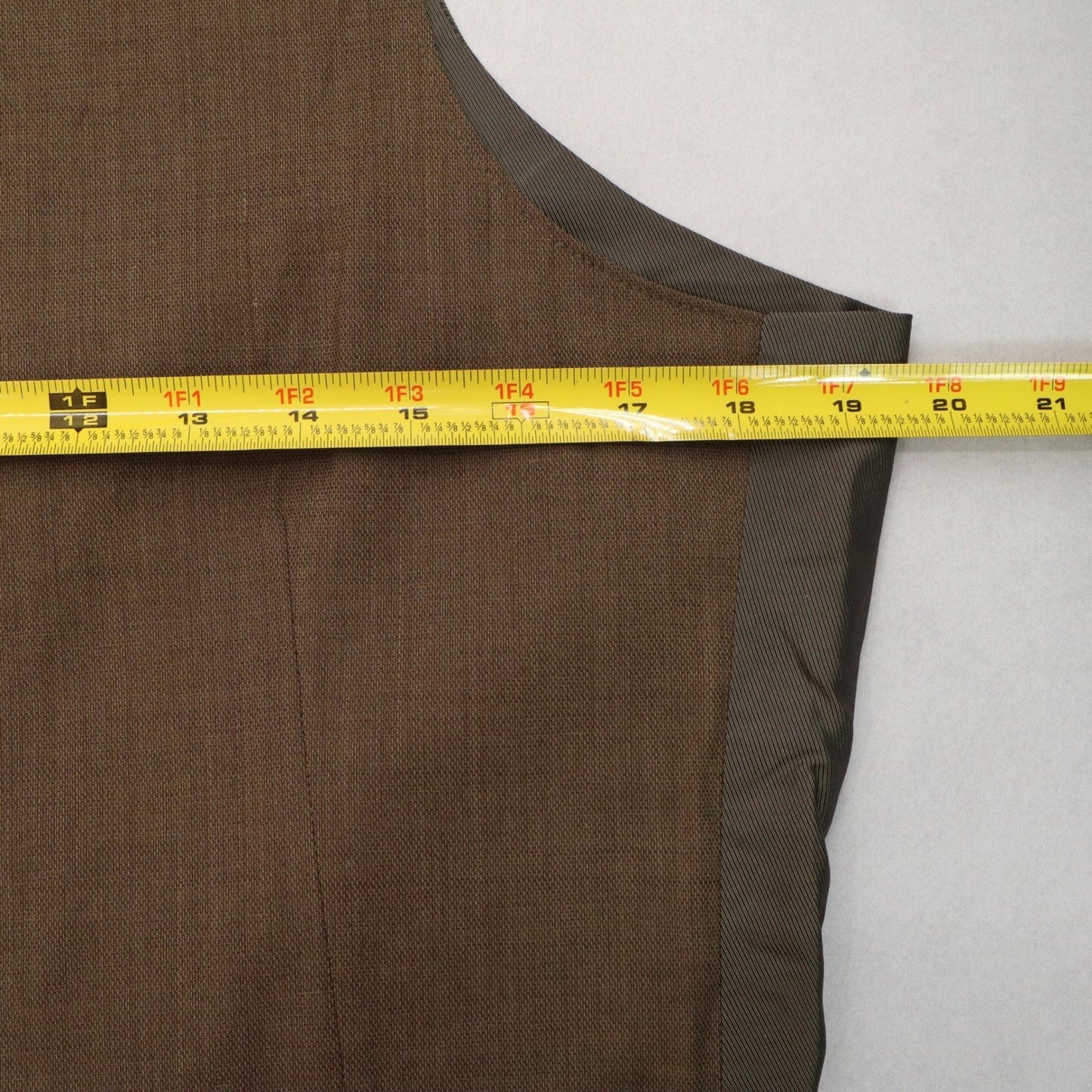 Brown 5 Button Welt Pocket Round Waistcoat Tuxedo Suit Vest Wool Small 37R 30W