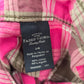 Faded Glory Pink Brown Plaid Stripe Cotton Pants Shorts Large