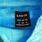 Shein Blue Crop Cutout Long Sleeve Top Small