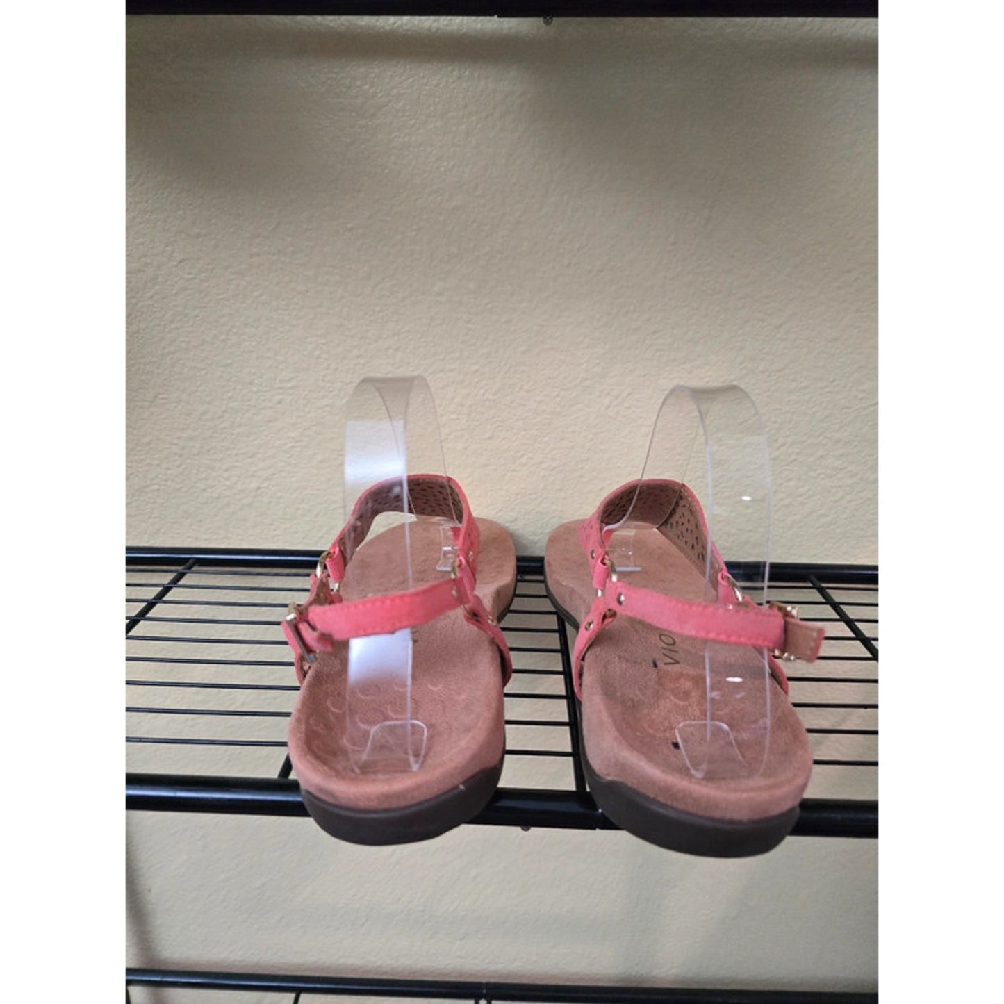 Vionics Kirra Orange Floral Backstrap Orthotic Arch Support Sandals Size 8.5