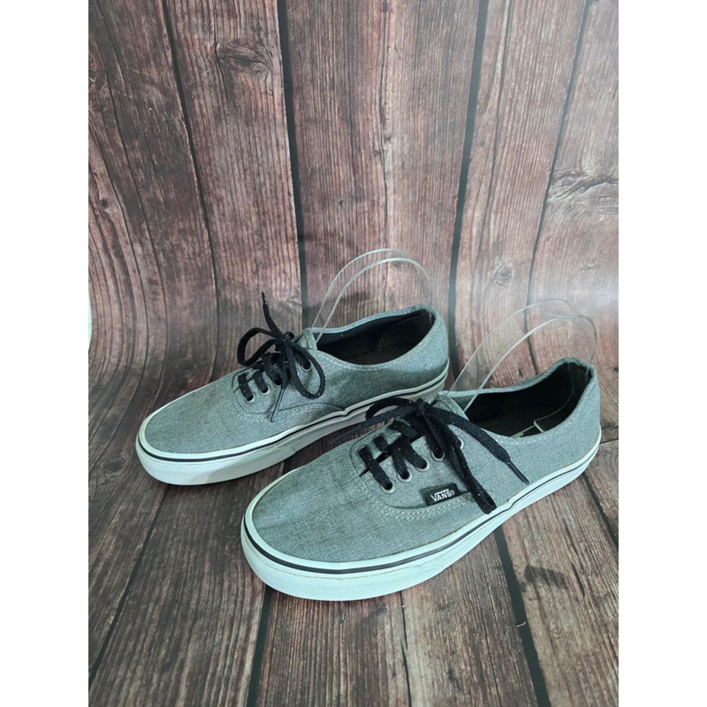 Gray Vans Era Off the Wall Classic Top Canvas Sneakers Mens Shoes 7.5