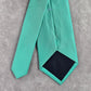 Countess Mara Green Silver Checker Weave Stripe Geometric Men's Neck Tie