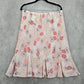 Laura Scott Pink Floral Flare Boho Indie Y2K Knee Length Cottage Skirt Large