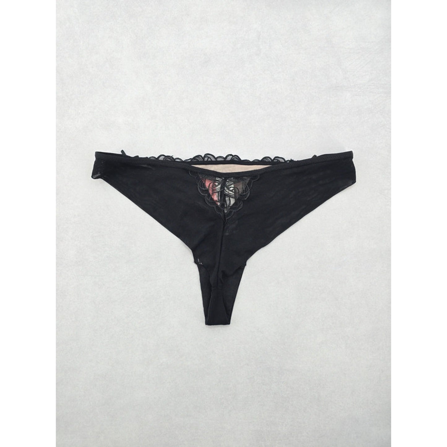 Hunkemoller Black Lace Panty Lace Dainty Whimsy Sexy Goth Fairy Bridal Large