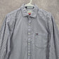 Arrow Purple White Stripes Button Down Long Sleeve Cotton Mens Shirt Medium