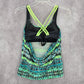 BCG Green Padded Sports Bra Swimwear Tankini Drape Back Tank Top Medium M 8