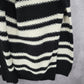 Forever 21 Black White Stripes Knit Cardigan Wide Poncho Cape Sweater One Size