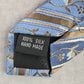Karako Collection Blue Stripe Floral Executive Geometric Silk Neck Tie Men's