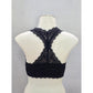 Felina Black Racerback Lace Floral Dark Boudoir Romantic Bralette Medium