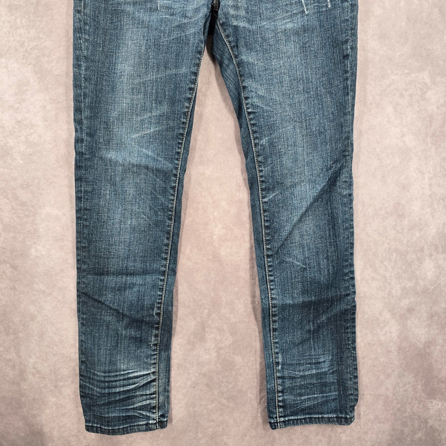 Vigoss Blue Skinny Distress Tapered Cotton Denim Jeans 9