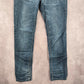 Vigoss Blue Skinny Distress Tapered Cotton Denim Jeans 9