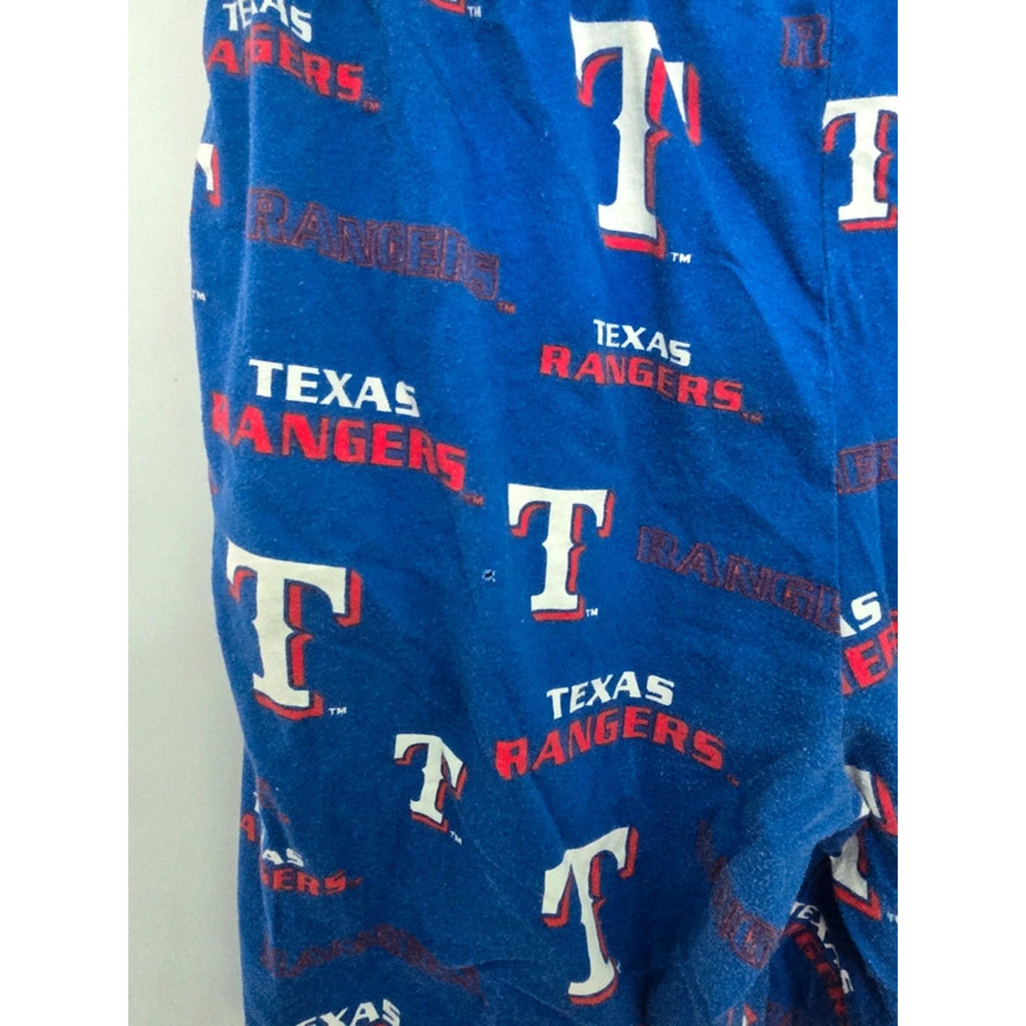 Texas Rangers Printed Blue Boxer Pajama Bottoms Mens Shorts Medium