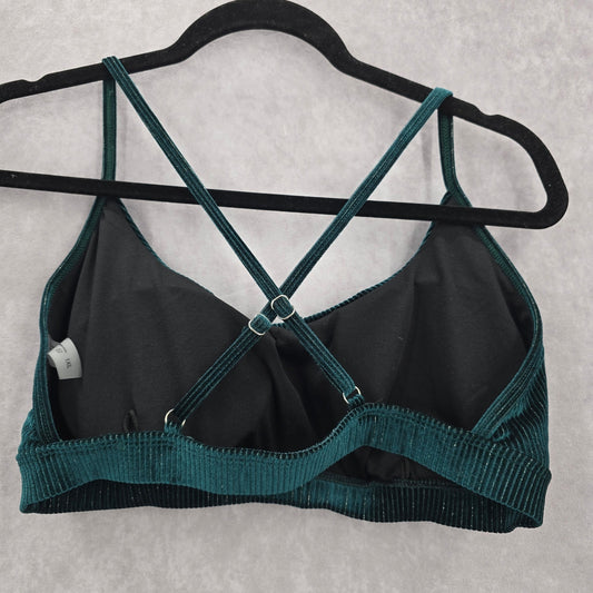 Shein Green Ribbed Crisscross Back Adjustable Strap Padded Bikini Tops 1XL