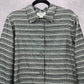 Easy Spirit Gray Stripe Button Metallic Long Sleeve Coat Jacket Large