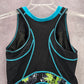 Danskin Black Floral Rash Guard Zip Swimwear Tankini Tank Top Medium M 10