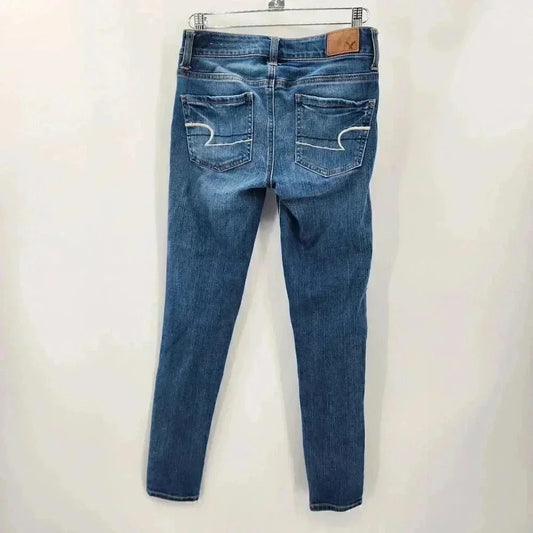 American Eagle Outfitters Super Stretch Blue Jeans Girls Junior Jegging 0 Short
