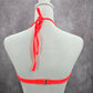 Xhilaration Orange Ruffle Floral String Padded Hook Bikini Top Swimwear Small