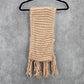 Pink Chunky Fringe Cable Knit Weave Long Scarves Wrap Scarf