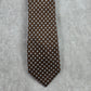 Beau Brummel Brown Diamond Polka Dot Geometric Executive Silk Neck Tie Men's