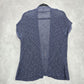 Purple Short Sleeve Open Chain Link Crochet Cardigan Sweater Medium