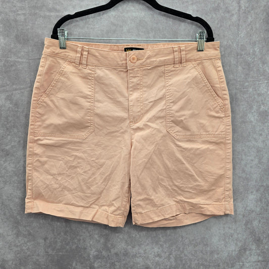 Lee Tan Mid Rise Regular Flat Front Bermuda Bottoms Pants Shorts Plus 16
