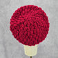 Red Crochet Beret Knit Bucket Cap Hat Fun Vintage Y2K Funky Beanie