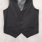 J Ferrar Black 4 Button Point Welt Pocket Stripe Formal Tuxedo Suit Vest M 42R