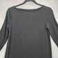 Willi Smith Black Long Slit Stretch Goth Blouse Retro Top Extra Small XS
