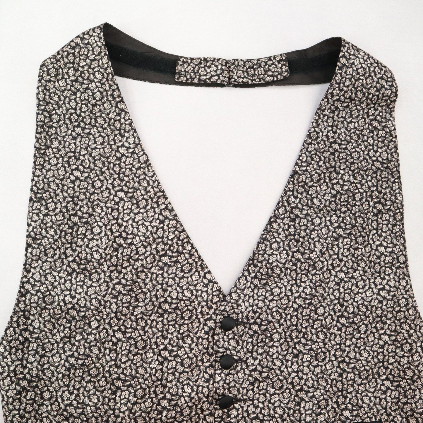 Gray Short Open Back Welt Pocket 5 Button Point Silk Waistcoat Tuxedo Vest S/M