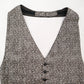 Gray Short Open Back Welt Pocket 5 Button Point Silk Waistcoat Tuxedo Vest S/M