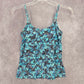 Blue Floral Ruffle Padded Swimwear Tankini Tank Top Medium M 8