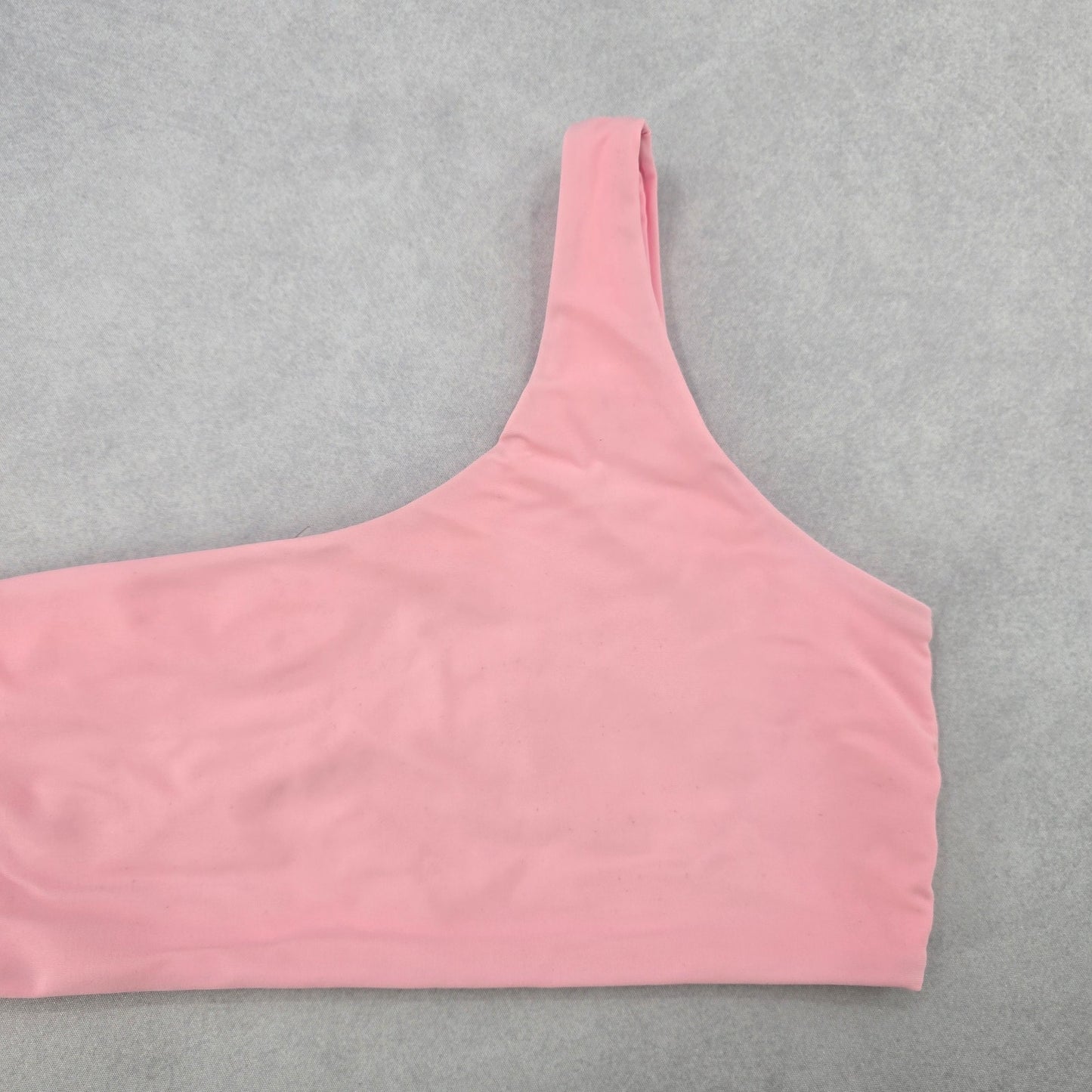 Zaful Pink One Shoulder Sports Bra Active Beach Bikini Swim Top S Small