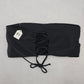 Black Padded Bandeau Crisscross Tie Swim Sports Bra Beach Bikini Top M Medium