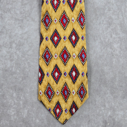 Jos. A. Bank Corporate Collection Yellow Geometric Silk Men's Neck Tie NWOT