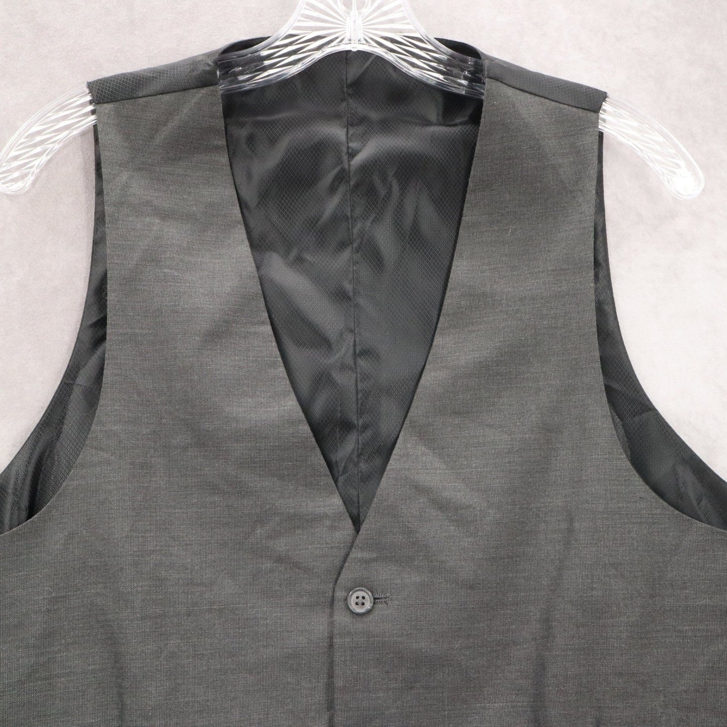 Gray 5 Button 2 Welt Pocket Waistcoat Formal Tuxedo Suit Vest Large 42R