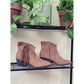 True Craft Brown Suede Fringe Zipper Ankle Boots Size 8.5