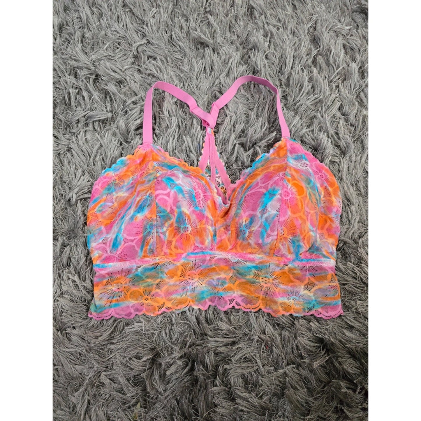 Multicolor Lace Floral Fairy Bralette Plus Size XXXL 3X